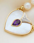 Pearl Dream Choker with Amethyst, Mother of Pearl and 18K Gold