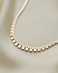 Vintage Baby Brick Link Necklace 17 Inches 14K Gold