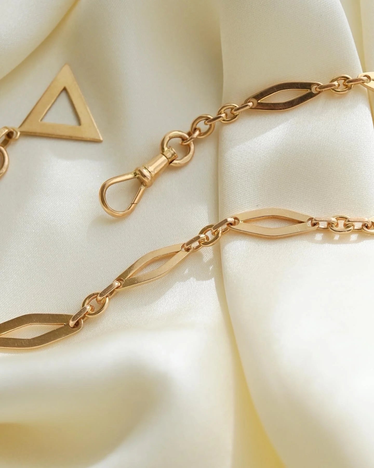 Unreal Stunning Antique Watch Chain 10.5 Inches 18K Rose Gold 1933
