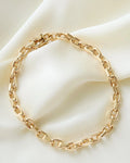 Radiant Danish Vintage Anchor Link Bracelet 14K Gold