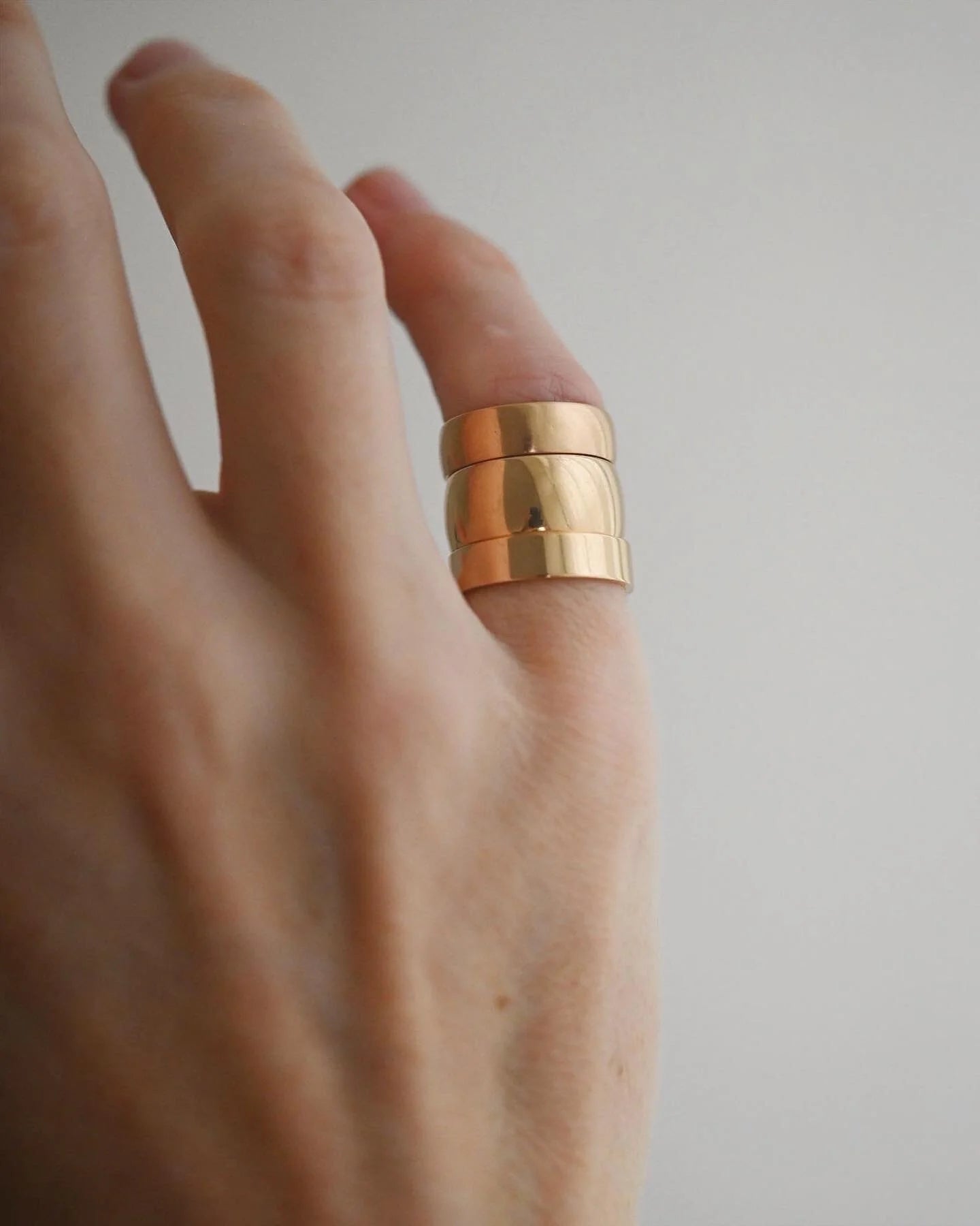 Unique Super Wide Heavy Swedish Vintage Gold Band 18K 1959