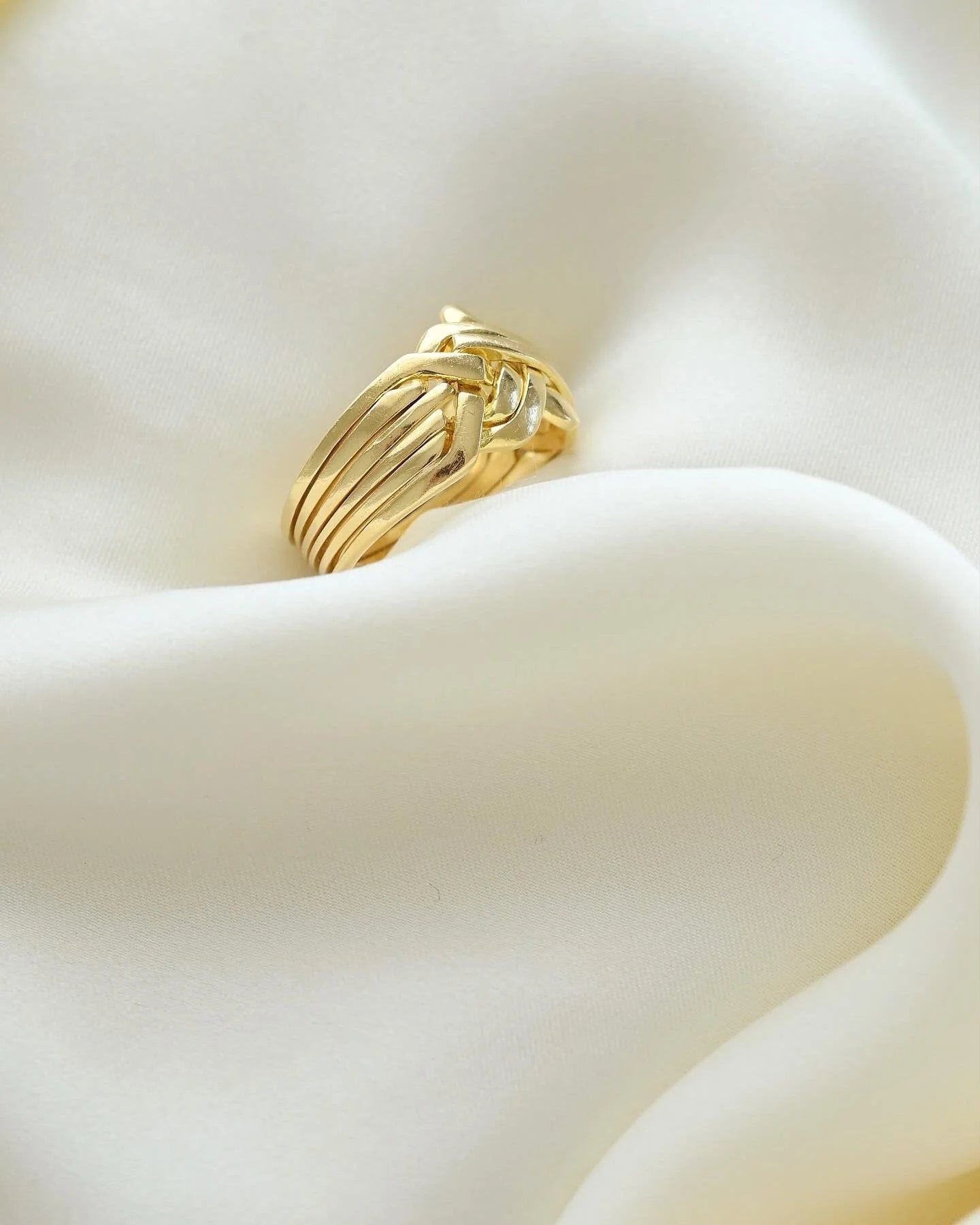 Superb HEAVY Vintage Puzzle Ring 18K Gold