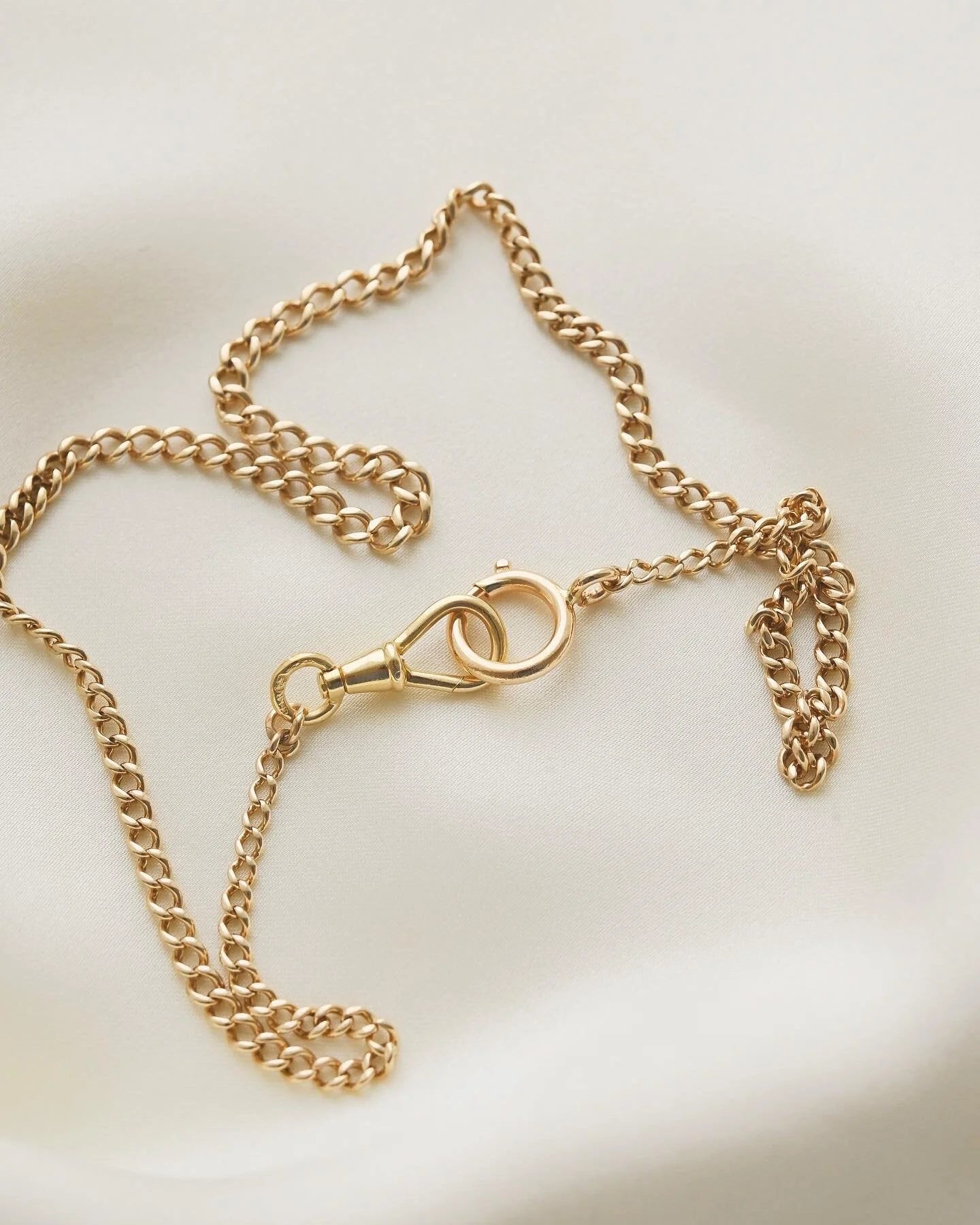 Rare Long 15.75 Inches Watch Chain 18K Gold Beg. 1900s