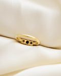 Perfect Vintage Threestone Sapphire x Diamond Ring 18K Gold