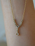 The Perfect 18K Solid Gold Diamond Drop Necklace