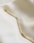 Classic Timeless Danish Vintage Brick Link Bracelet 14K Gold 1960