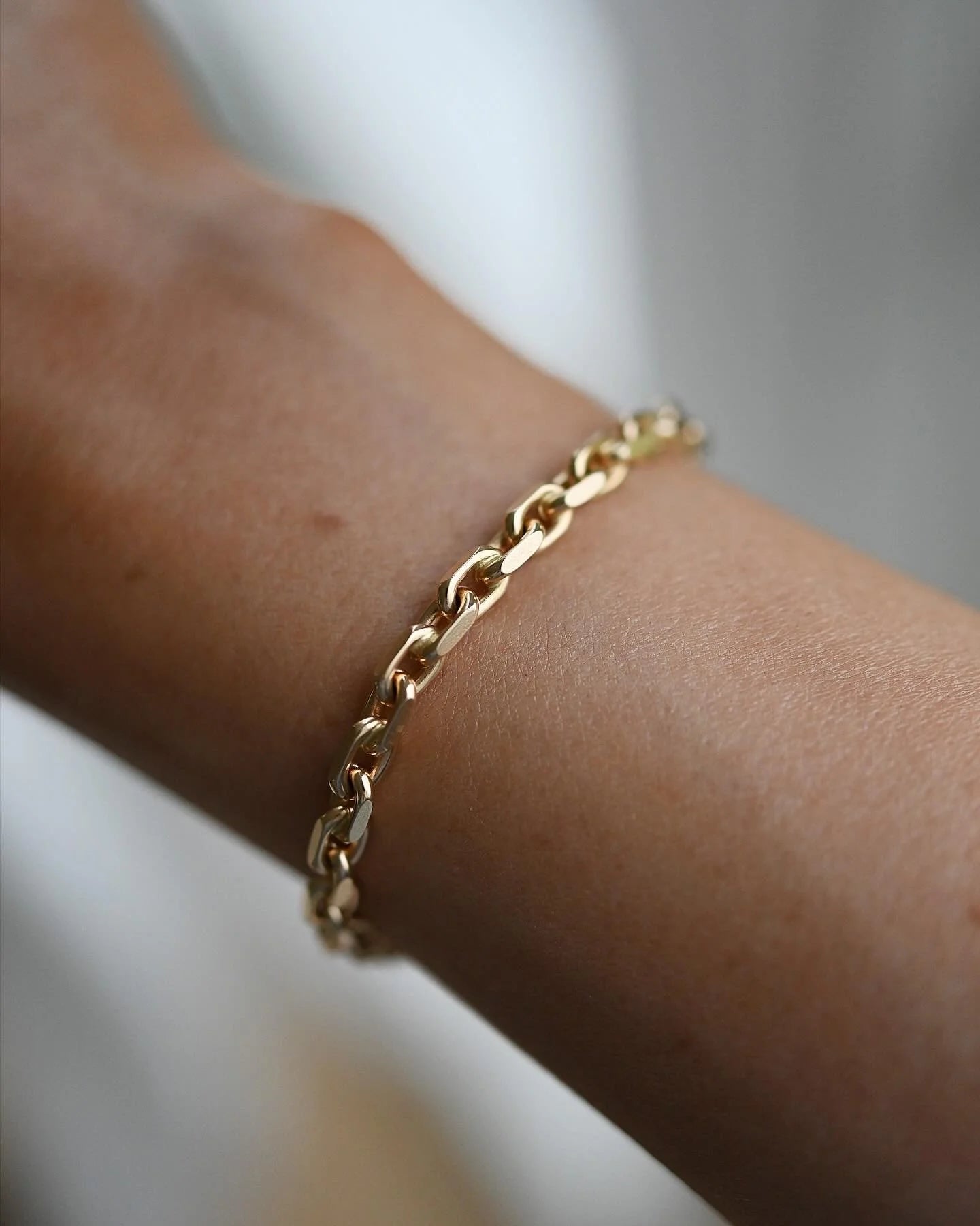 Magnificent Chunky Danish Vintage Biker Link Bracelet 14K Gold