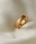 Heavy, Magical Engraved Wedding Band 18K Gold