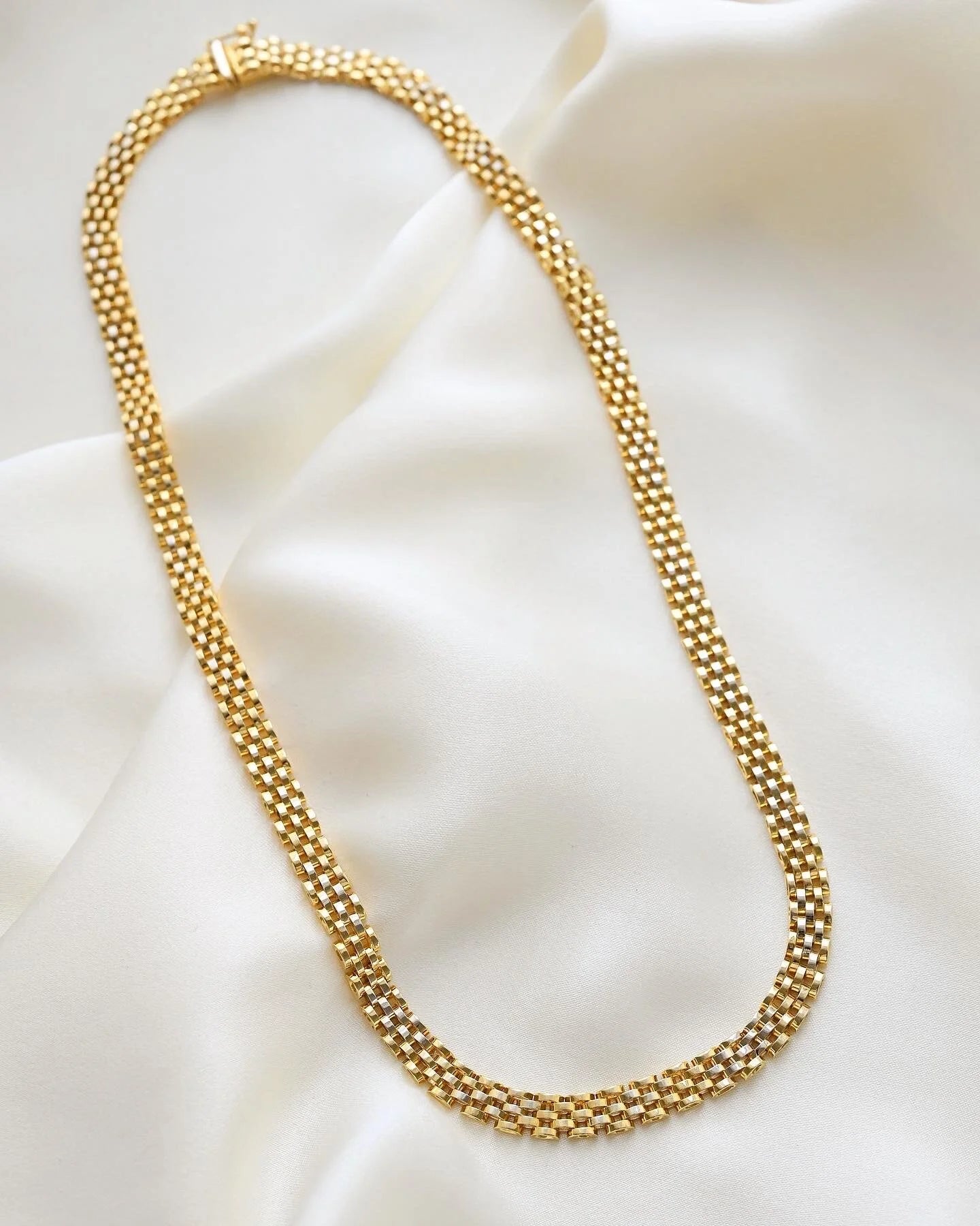 Danish Vintage Rolex Link Necklace 14K Gold 1980