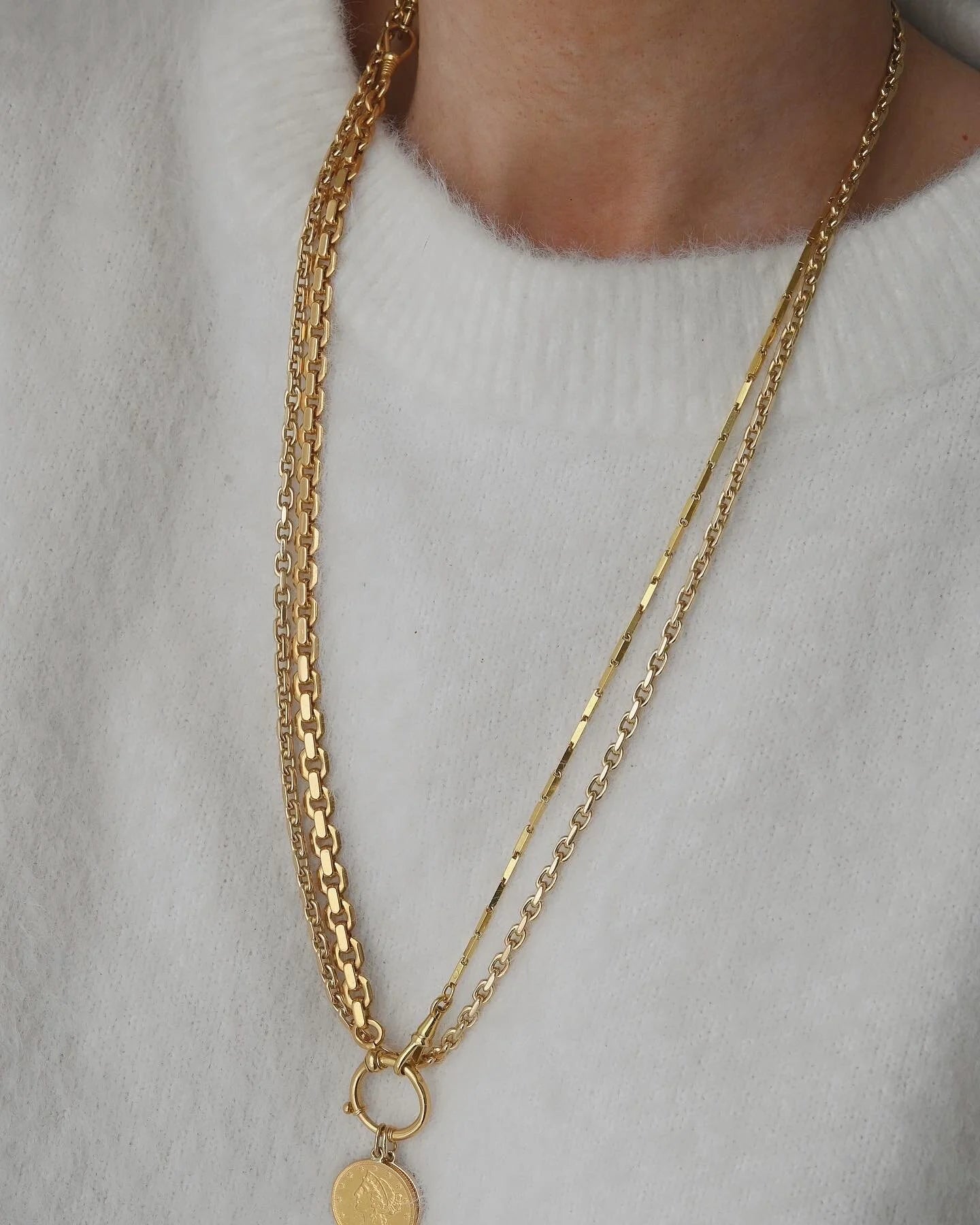 Decadent, HEAVY 32 Grams Antique Watch Chain 18K Gold 1917