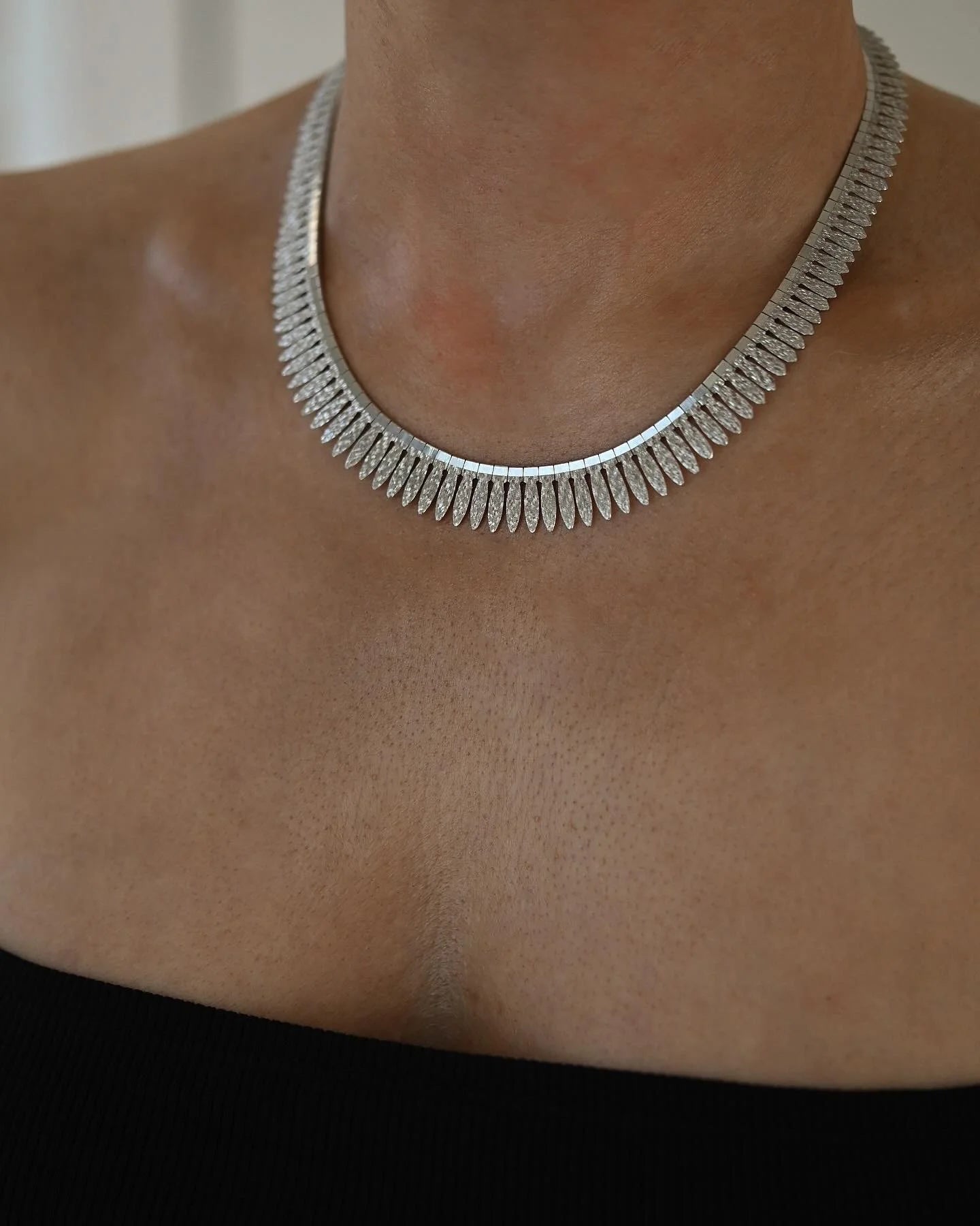 Sublime Silver Necklace Cleopatra Style Sweden 1970s