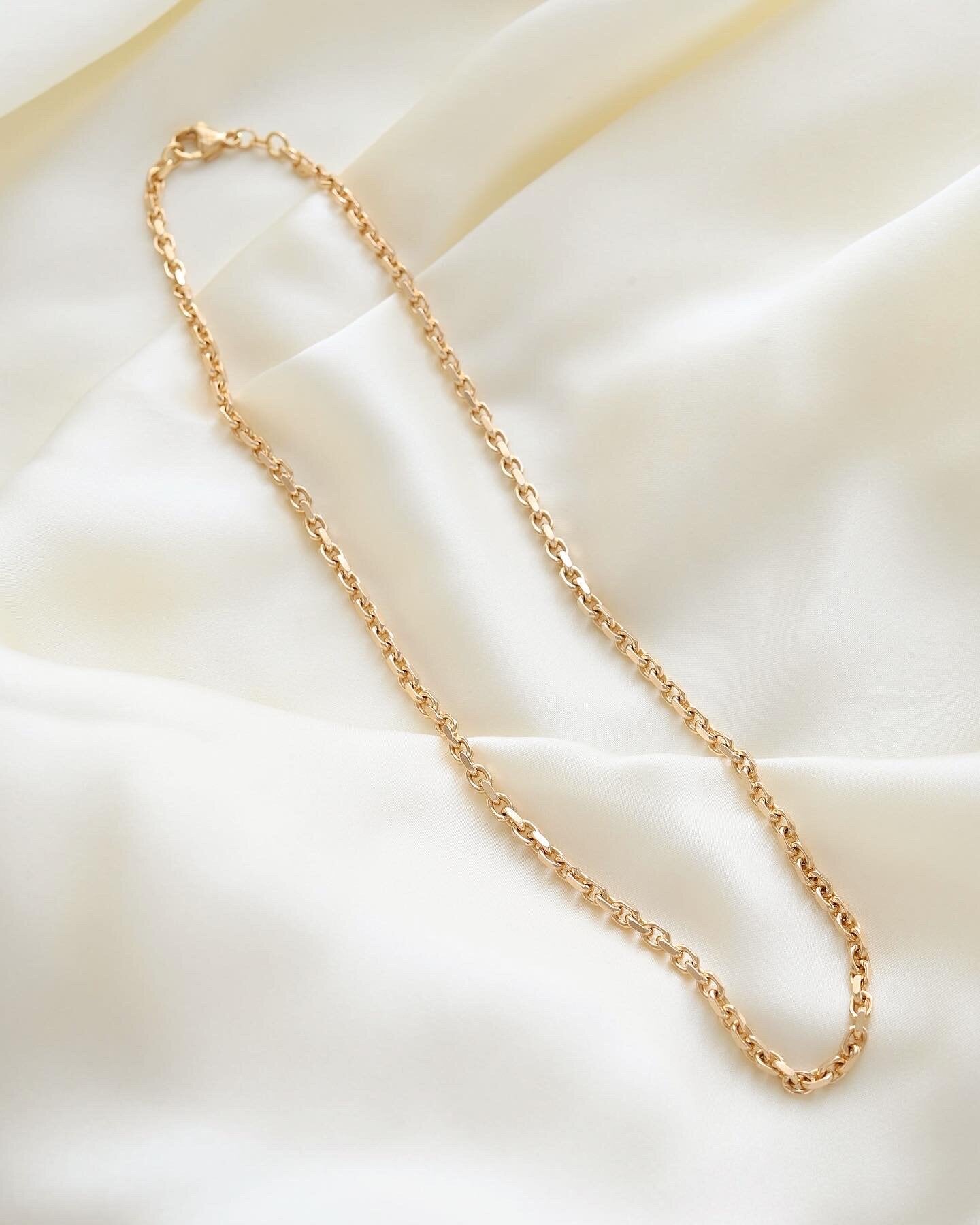 Italian 18 Inches Vintage Anchor Chain 18K Gold