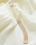 Sublime Danish Vintage Geneva Link Double Row Bracelet 14K Gold 1960