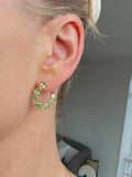 Juicy Sterling Silver Hoop Earrings w Peridot