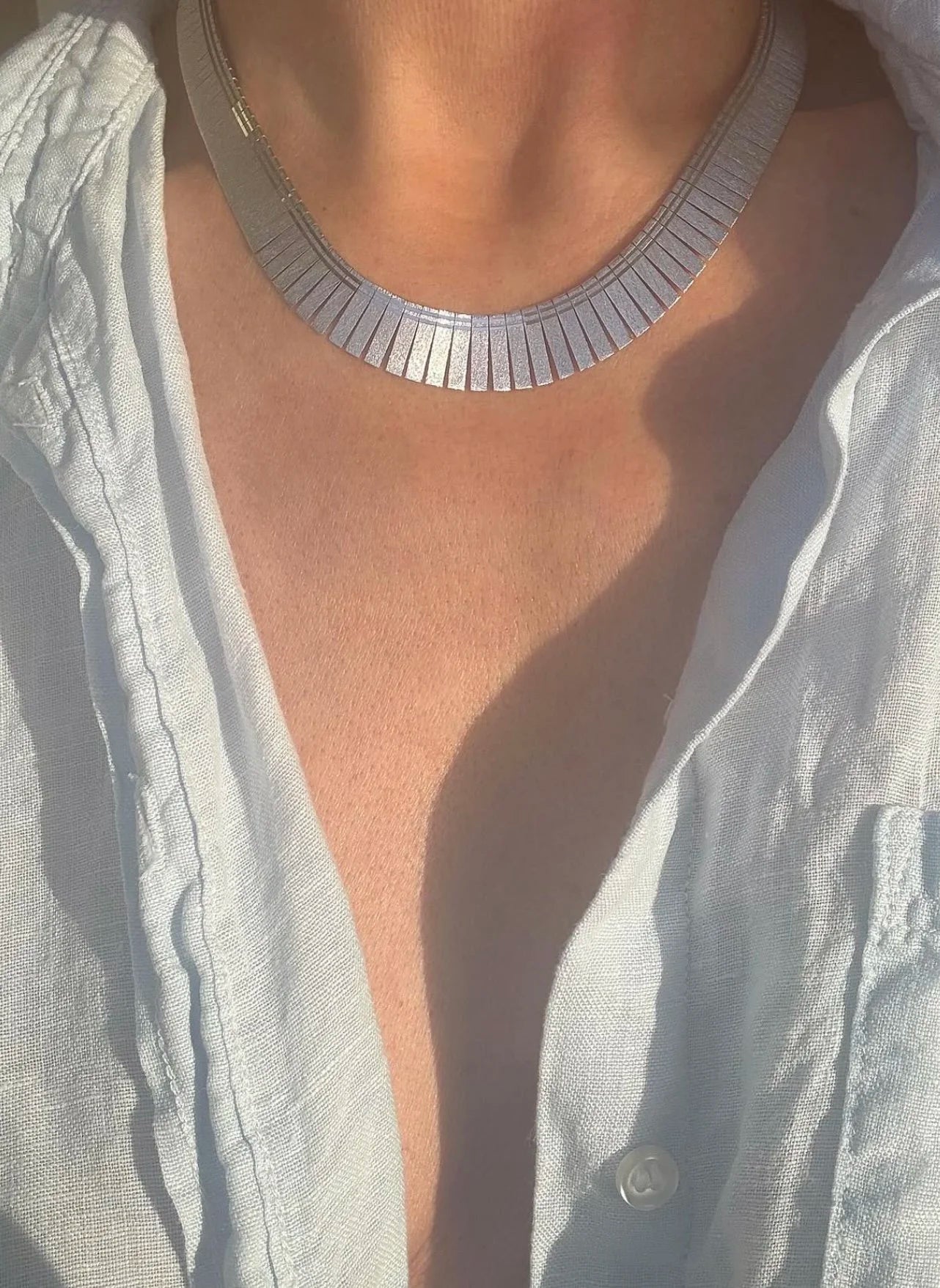 High Shine Fabulous Scandinavian Vintage Necklace in Silver