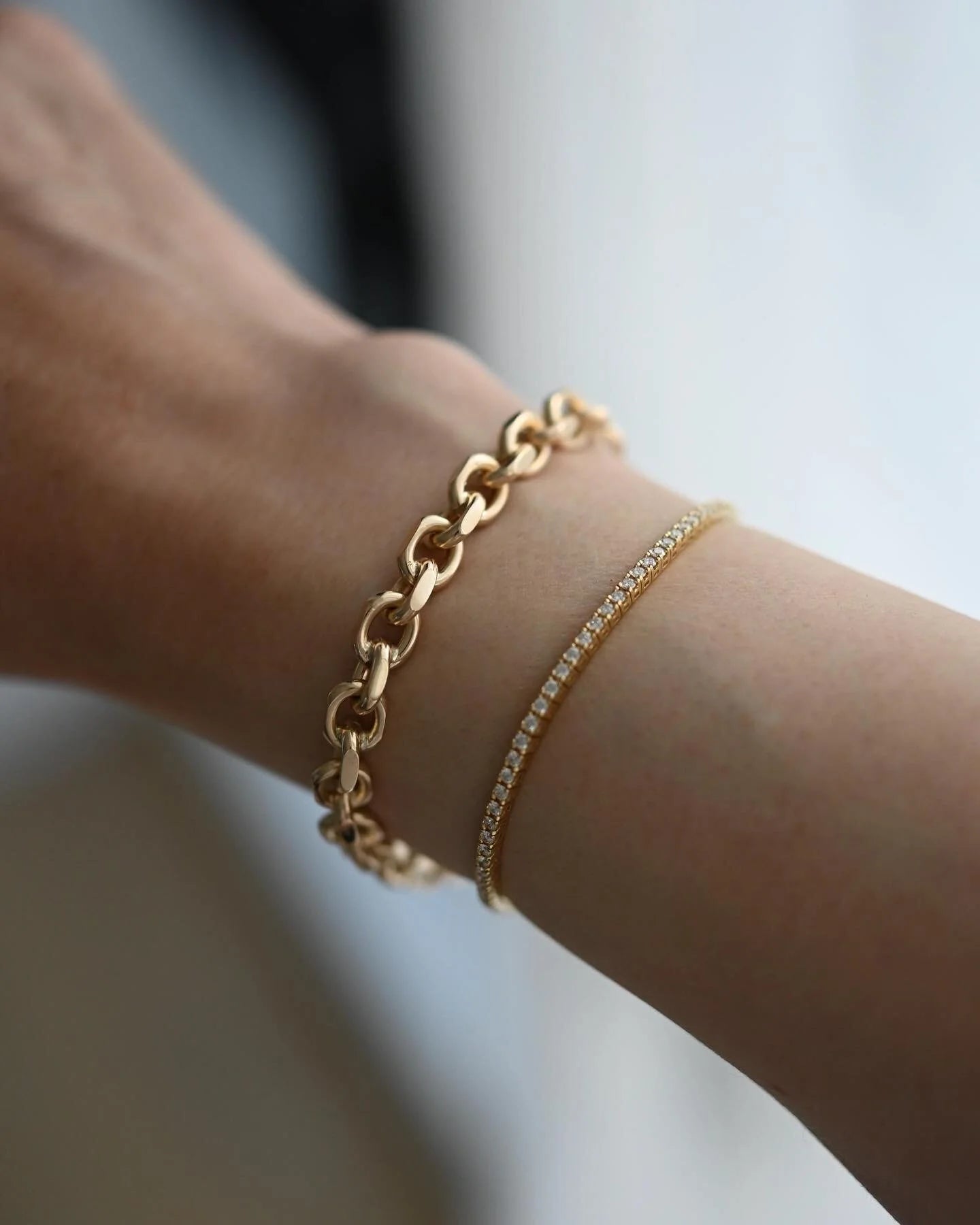 Beautiful Vintage Anchor Link Bracelet 14K Gold