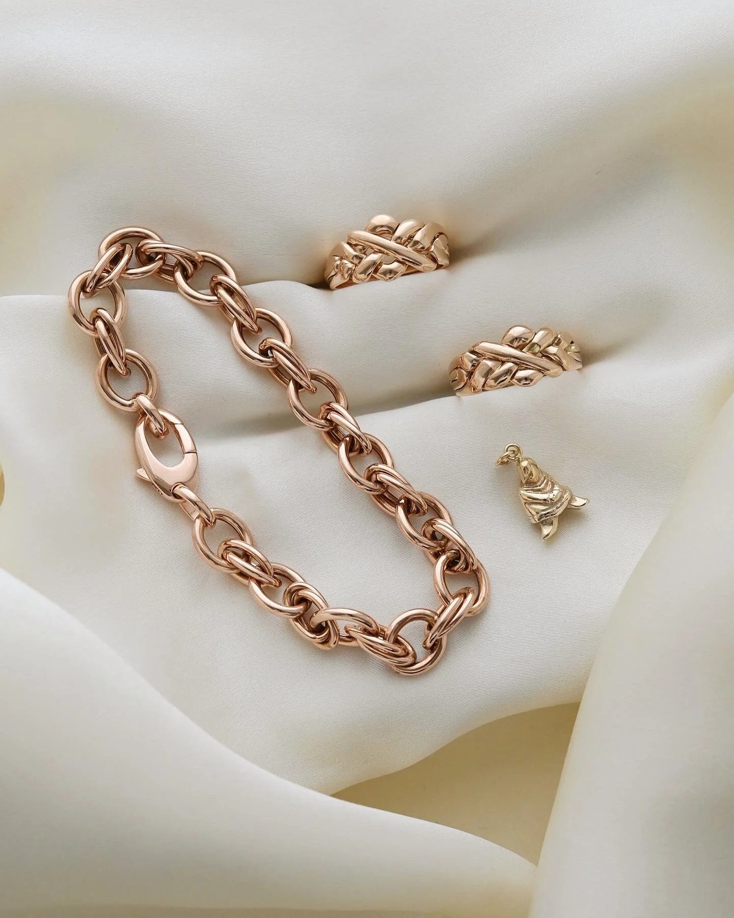 Rare Vintage Puzzle Ring Size 9.25 US 18K Rose Gold