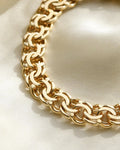 Big Heavy Vintage Brick Link Bracelet 14K Gold 1960s