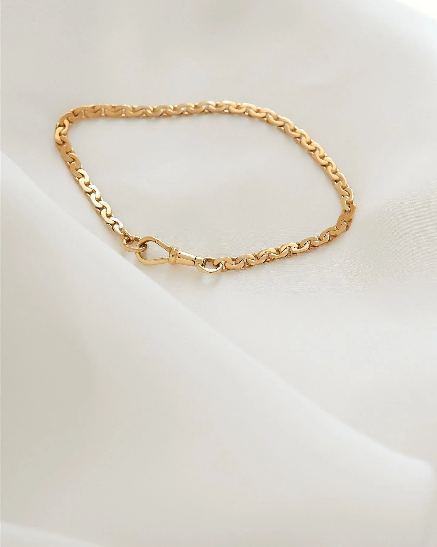 Special Antique Swedish Watch Chain Bracelet w Full Hallamarks 18K Gold 1885