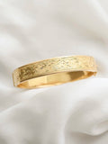 Perfect 27 Grams Bangle w Flower Engravings 18K Gold 1969 Sweden