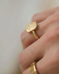 Extraordinary Monogram Signet Ring Antique 18K Gold 1920