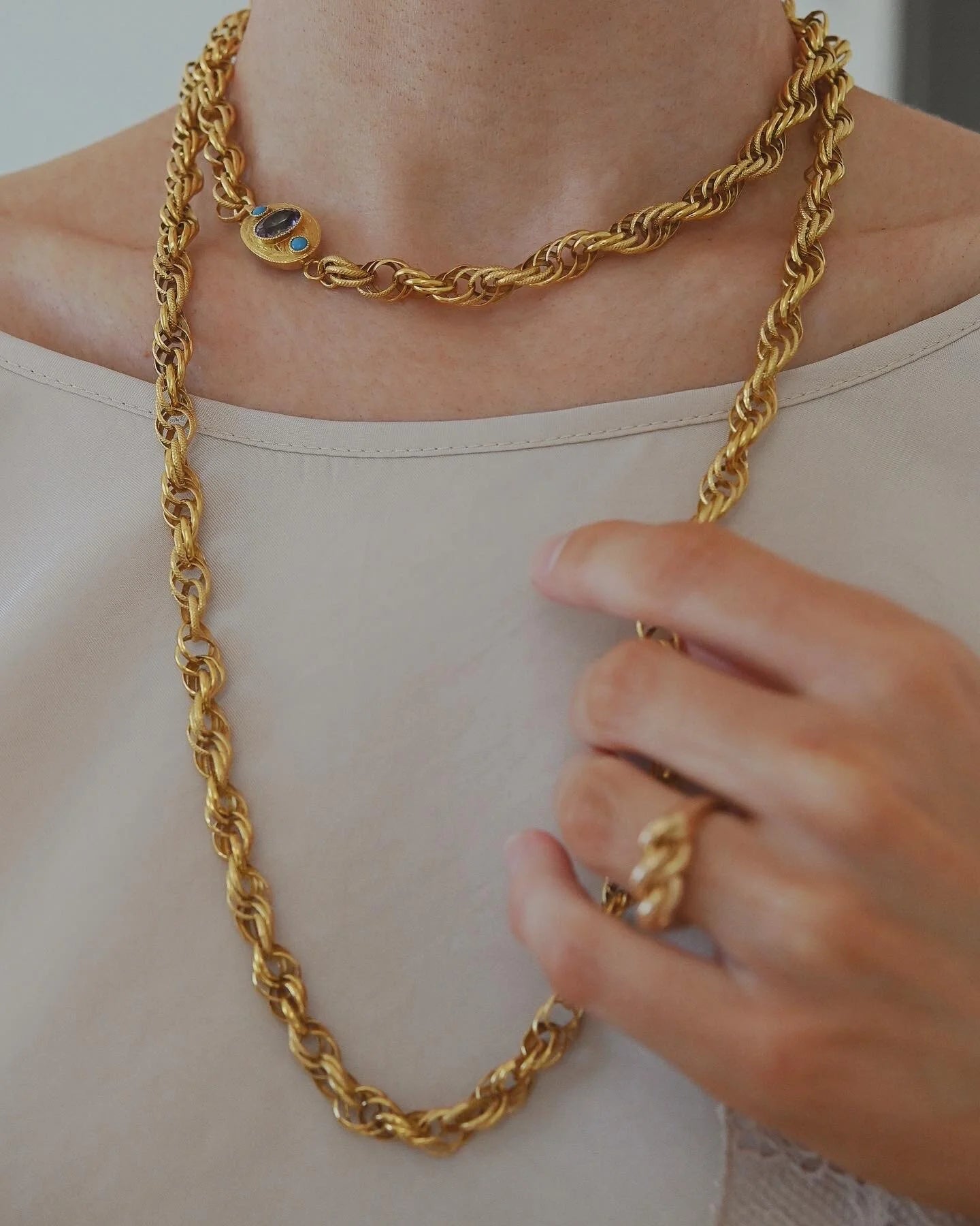 Extraordinary Rare Victorian Necklace 18K Gold