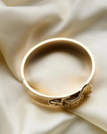 Sublime Engraved Buckle Bangle 14K First Half 1900s