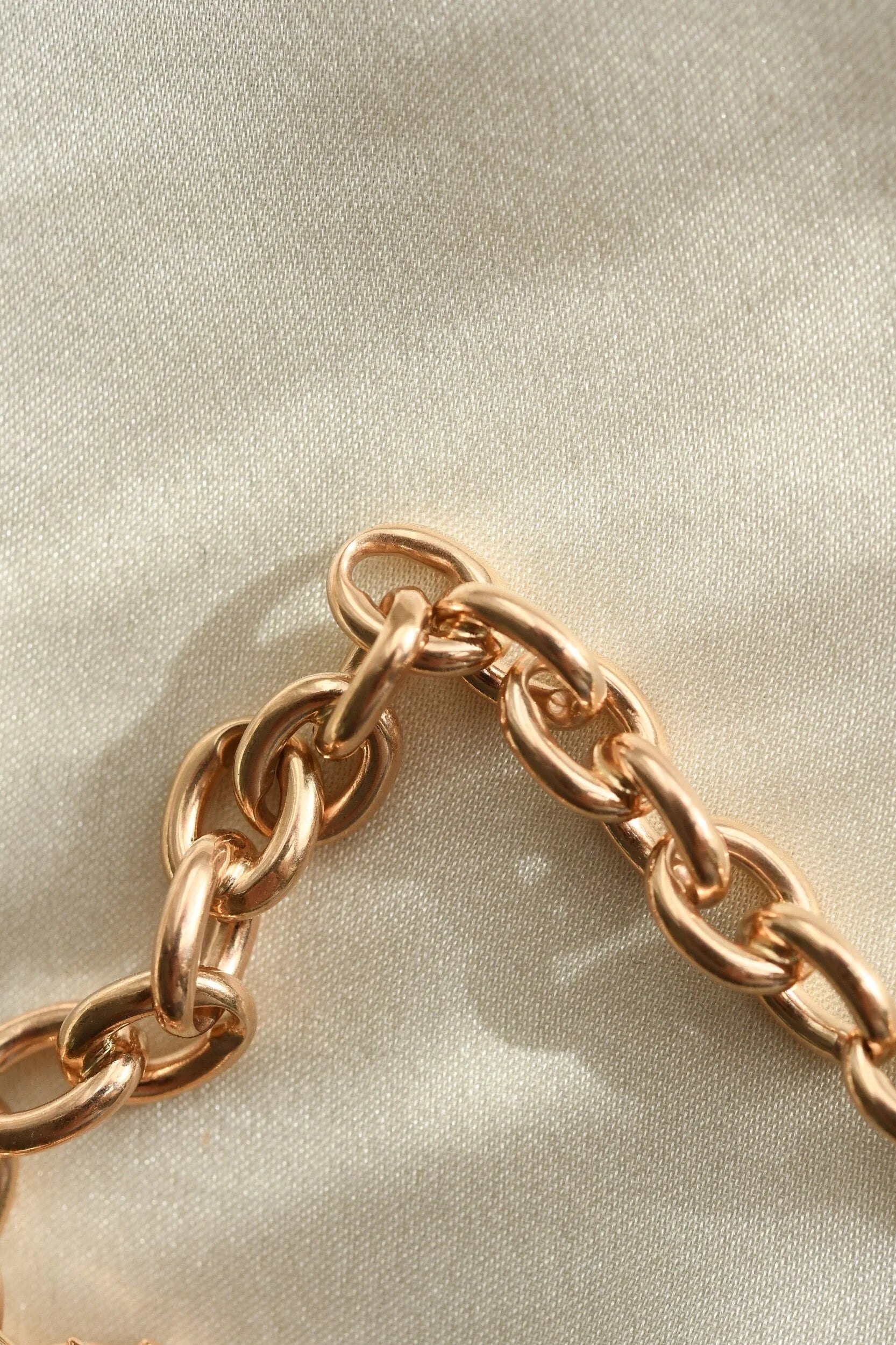 The Little Mermaid Sizeable Anchor Bracelet 14K Rose Toned Gold 1960s