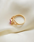 Beautiful Swedish Bubblegum Sapphire Ring 18K Gold 1952