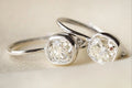 Divine Old Mine Cut Diamond Earrings 18K White Gold