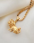 Big Swedish Vintage Leo Pendant 18K Gold 1960
