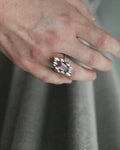 Incredible Navette Cut Diamond and Tourmaline Cocktail Ring 14K Solid White Gold