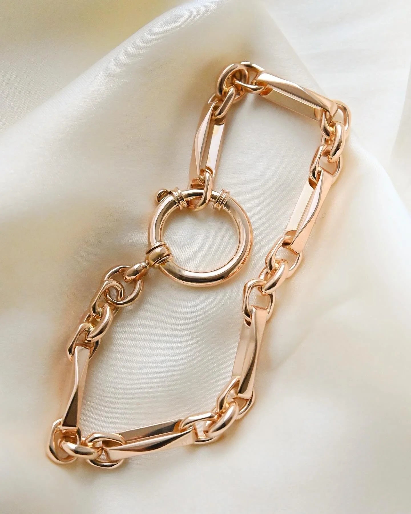 Magnificent Dream Bracelet Antique Watch Chain Sizeable 18K Rose Gold 1910