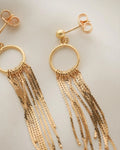 Italian Vintage Chain Dangle Earrings 18K Gold 1970s