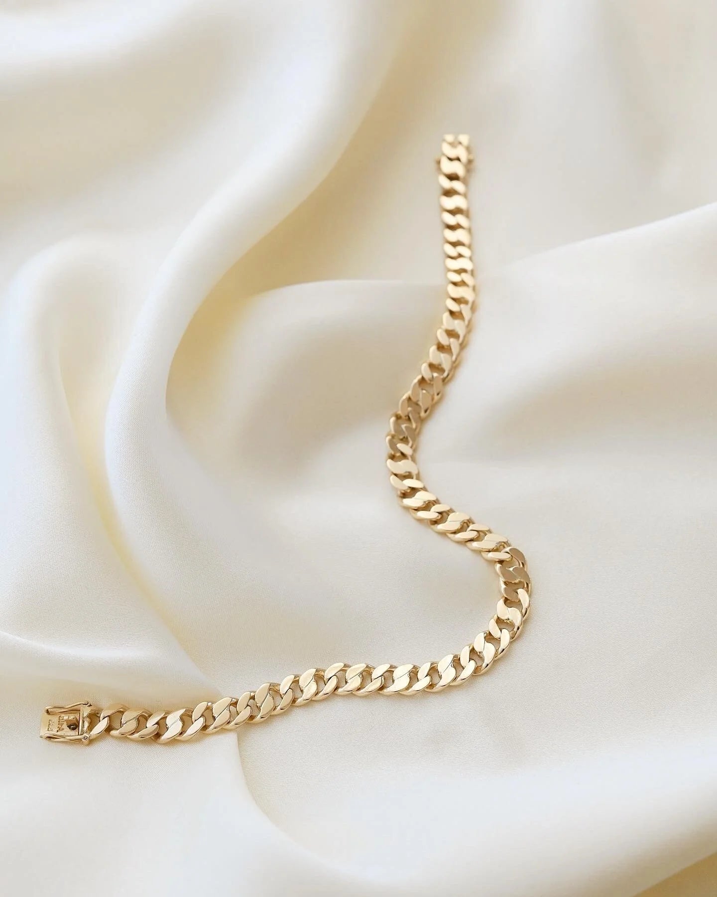 Fabulous Danish Vintage Curb Link Bracelet 14K Gold