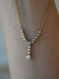 The Perfect 18K Solid Gold Diamond Drop Necklace