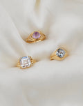 Exquisite Luminous Quartz Crystal Vintage Ring 18K Gold Mid 1900s Sweden
