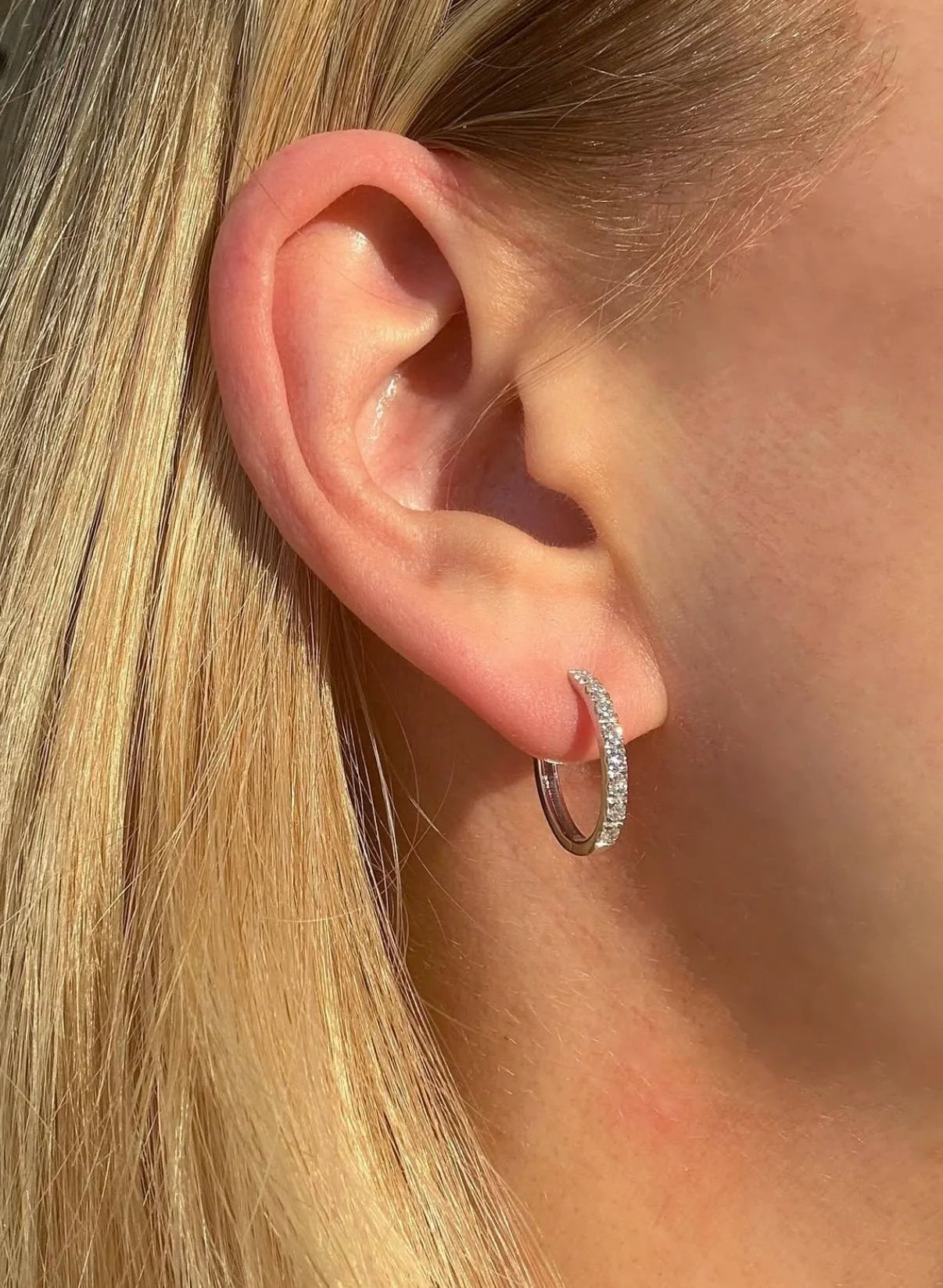 Clean Classic Crisp Diamond Hoops 18K White Gold