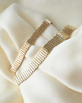 Sublime Wide Brick Link Bracelet 14K Gold