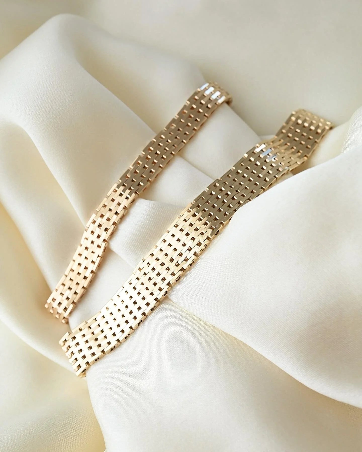 Sublime Wide Brick Link Bracelet 14K Gold