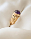 Swedish Vintage Cabochon Amethyst Ring 18K Gold
