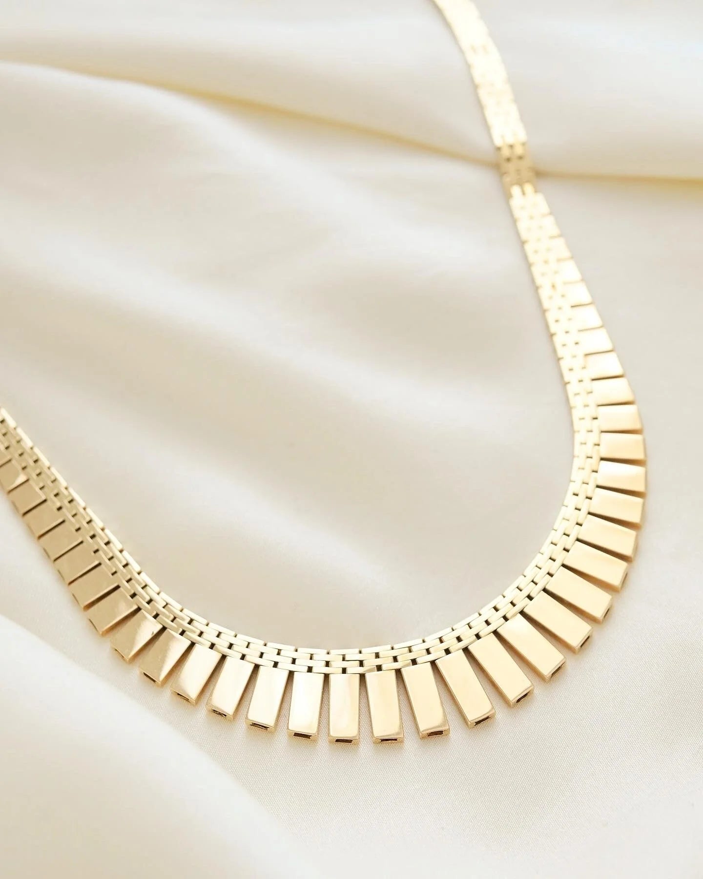 Rare Longer Danish Vintage Cleopatra Necklace 14K Gold 1966