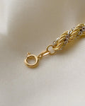 Twisted Two Tone Italian Vintage Bracelet 18K Gold 1970s