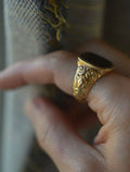 Amazing HG or HB Antique Signet Ring w Agate Finland 1847