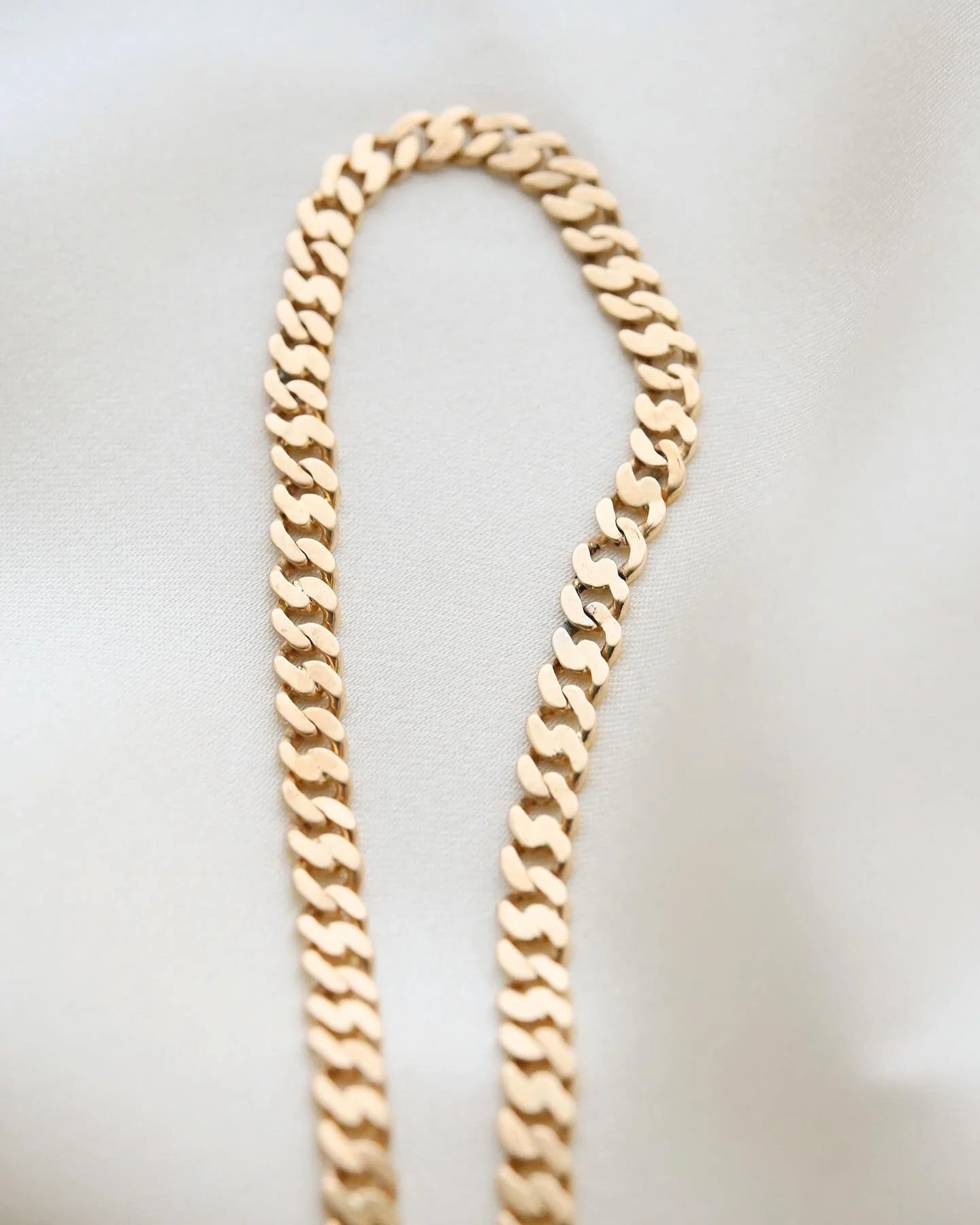 Antique Watch Chain Curb Link 18K Solid Gold