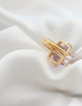 Breathtakingly Beautiful Rose De France Amethyst Cocktail Ring 18K Gold Mid 1900s
