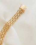 Beautiful Heavy Swedish X Link Bracelet 18K Gold