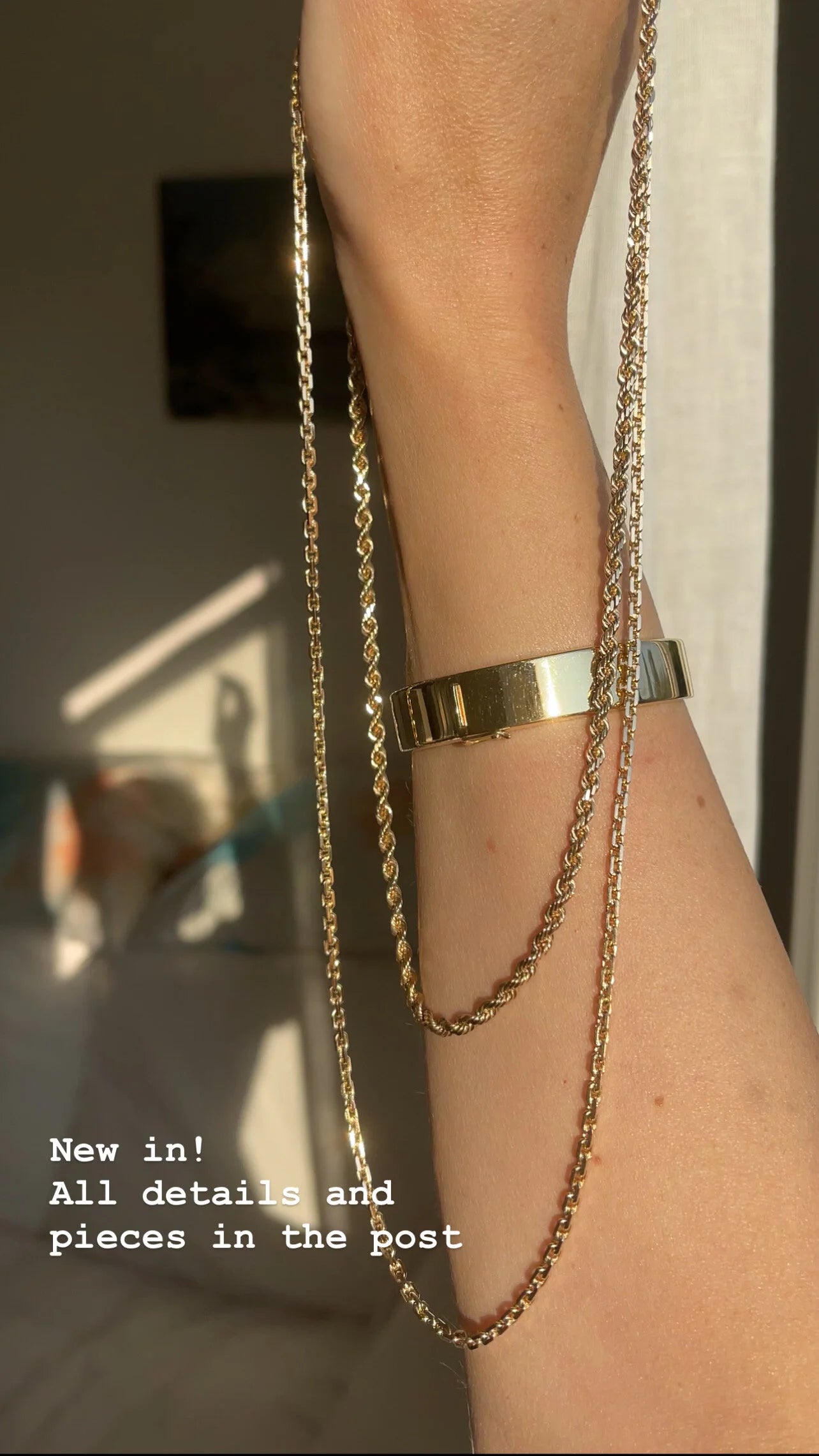 Glowing Vintage Rope Link Chain 14K Gold 1970s