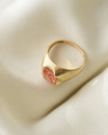 Magical Vintage Peach Sapphire Ring 14K Gold 1950s