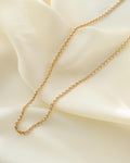 Long Rolo Chain w Loop Clasp 18K Solid Gold
